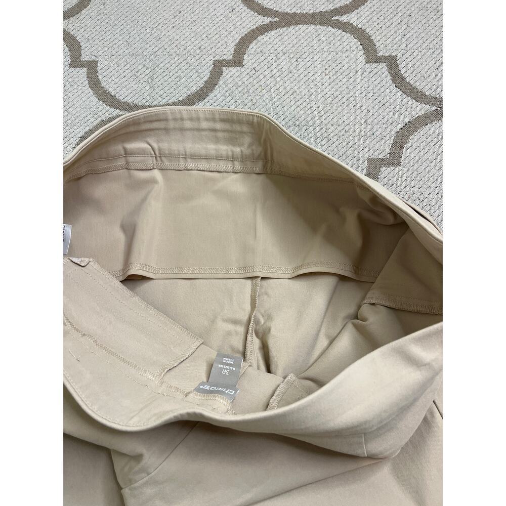 Chico’s pull on tummy control front pockets slim leg tan trouser pants, size 16 - Picture 5 of 13